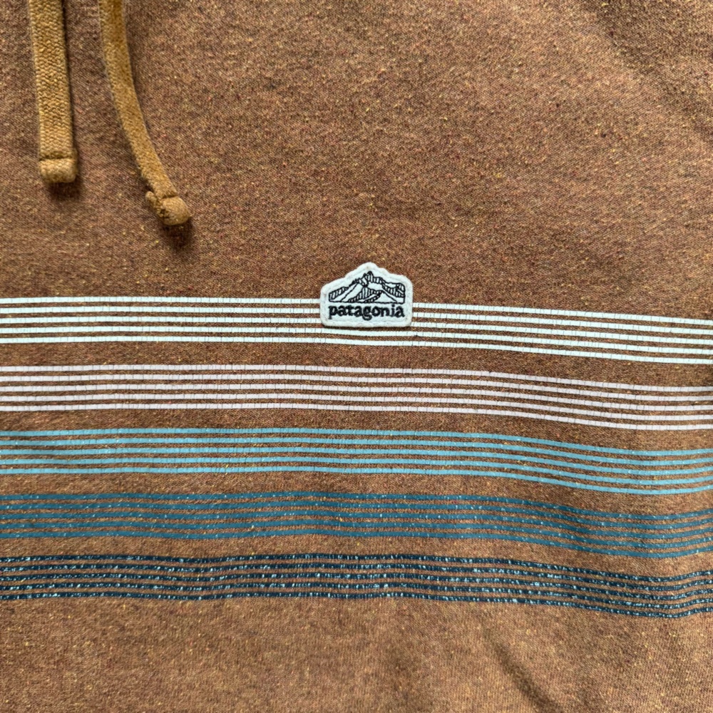 Patagonia Line Logo Ridge Stripe Uprisal Hoodie in Brown | LARGE - Picture 8 of 10